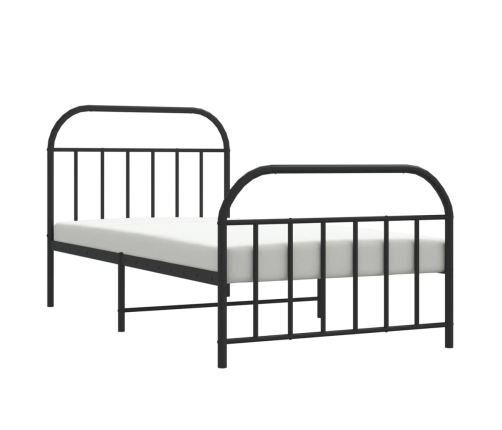 Estructura cama sin colchón con estribo metal negro 107x203 cm