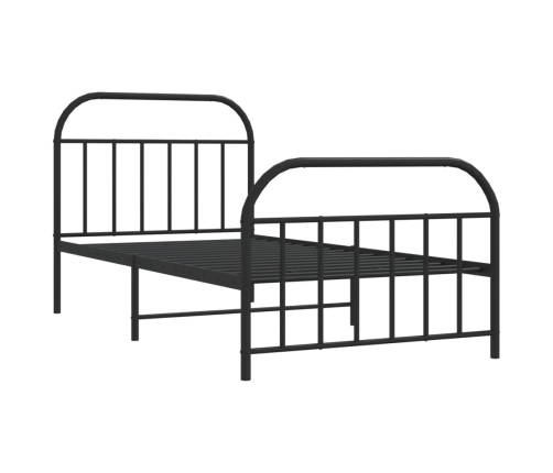 Estructura cama sin colchón con estribo metal negro 107x203 cm