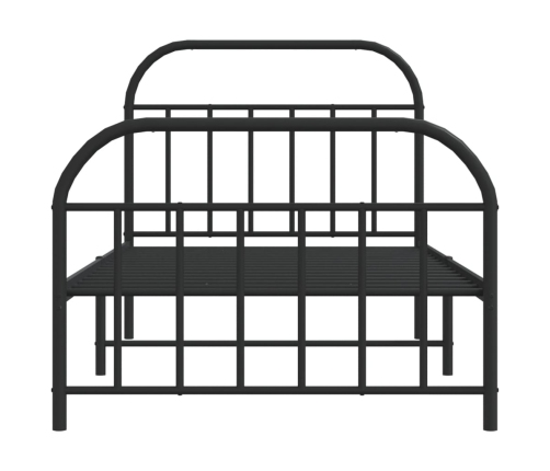 Estructura cama sin colchón con estribo metal negro 107x203 cm