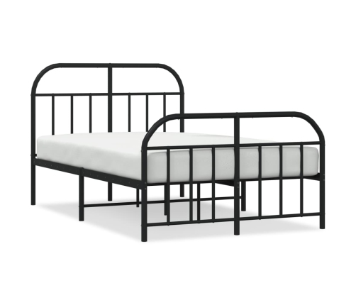 Estructura cama sin colchón con estribo metal negro 120x190 cm