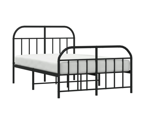 Estructura cama sin colchón con estribo metal negro 120x190 cm