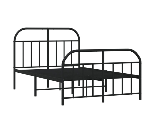 Estructura cama sin colchón con estribo metal negro 120x190 cm