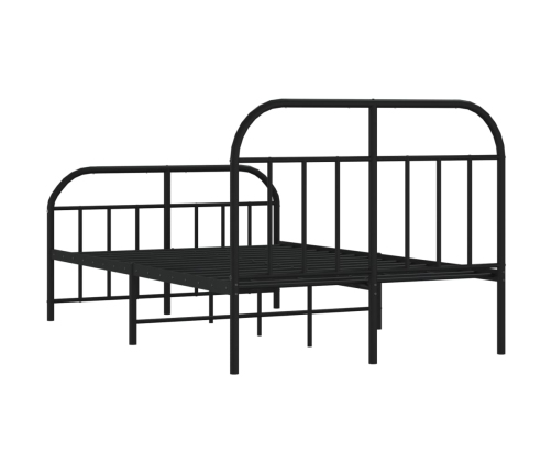 Estructura cama sin colchón con estribo metal negro 120x190 cm