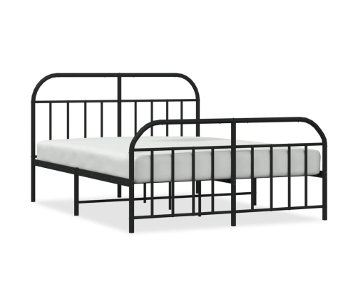 Estructura cama sin colchón con estribo metal negro 135x190 cm