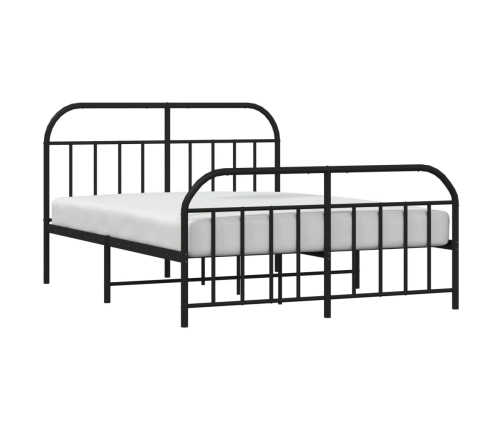 Estructura cama sin colchón con estribo metal negro 135x190 cm