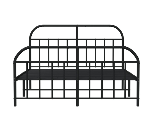 Estructura cama sin colchón con estribo metal negro 135x190 cm