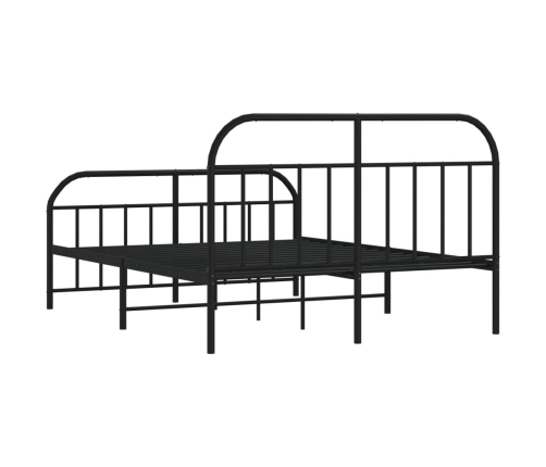 Estructura cama sin colchón con estribo metal negro 135x190 cm