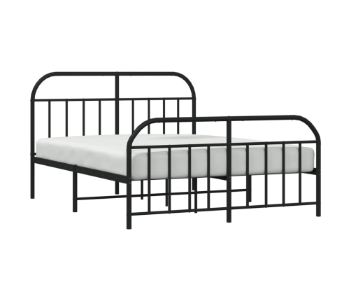 Estructura cama sin colchón con estribo metal negro 140x190 cm