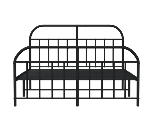 Estructura cama sin colchón con estribo metal negro 140x190 cm