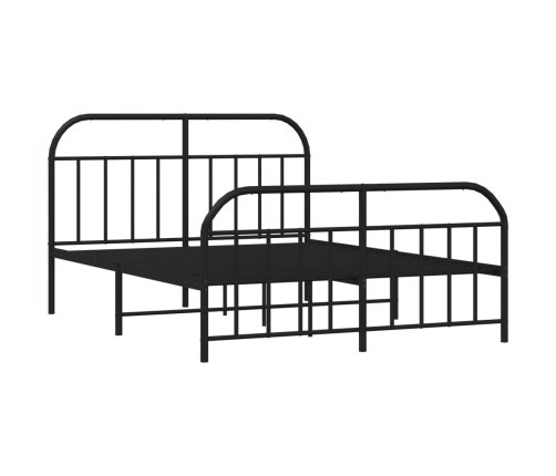 vidaXL Estructura de cama cabecero y estribo metal negro 140x200 cm