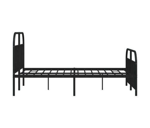 vidaXL Estructura de cama cabecero y estribo metal negro 140x200 cm