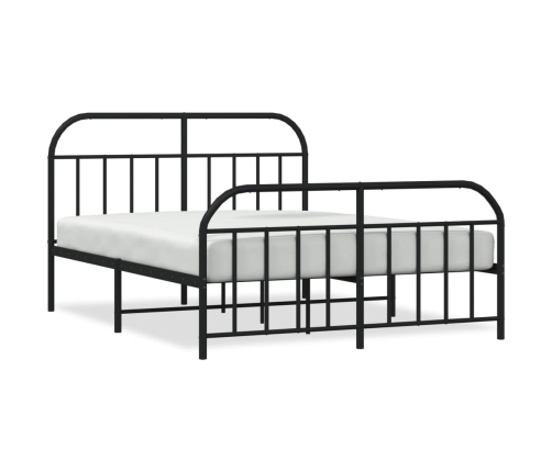 Estructura cama sin colchón con estribo metal negro 183x213 cm