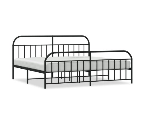 Estructura cama sin colchón con estribo metal negro 193x203 cm