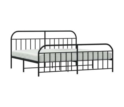 Estructura cama sin colchón con estribo metal negro 193x203 cm