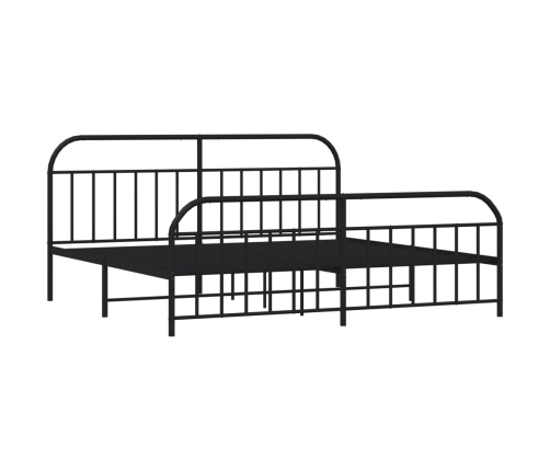 Estructura cama sin colchón con estribo metal negro 193x203 cm