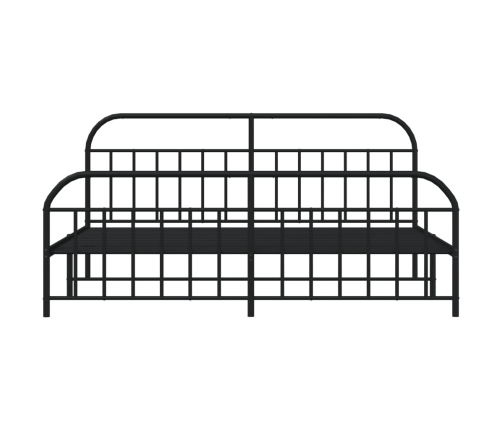 Estructura cama sin colchón con estribo metal negro 193x203 cm