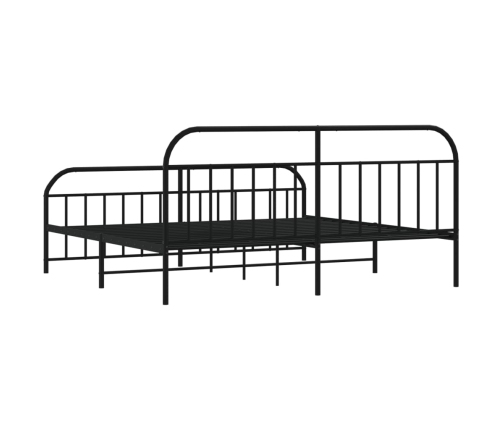 Estructura cama sin colchón con estribo metal negro 193x203 cm