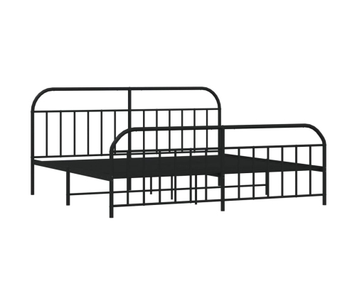 Estructura cama sin colchón con estribo metal negro 200x200 cm