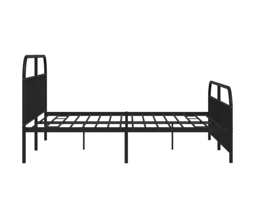 Estructura cama sin colchón con estribo metal negro 200x200 cm