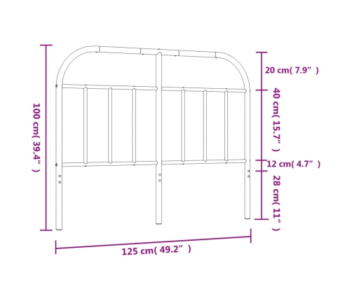 Cabecero de metal negro 120 cm