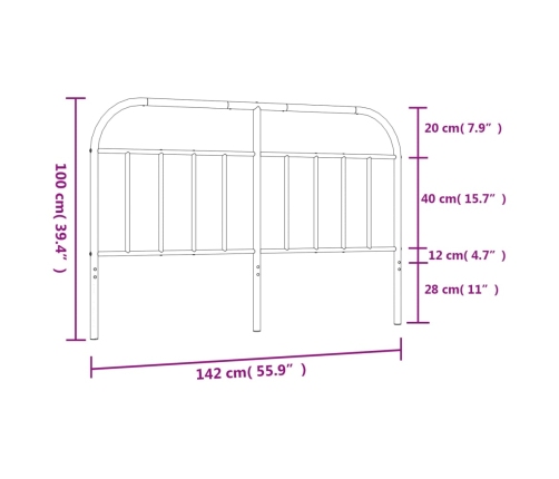 Cabecero de metal negro 135 cm