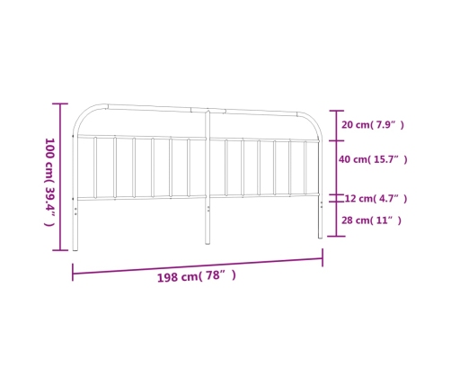 Cabecero de metal negro 193 cm