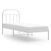 Estructura cama sin colchón con cabecero metal blanco 75x190 cm