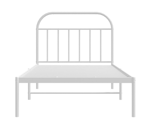 Estructura cama sin colchón con cabecero metal blanco 107x203cm