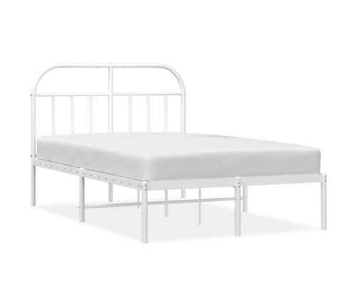 Estructura cama sin colchón con cabecero metal blanco 120x190cm