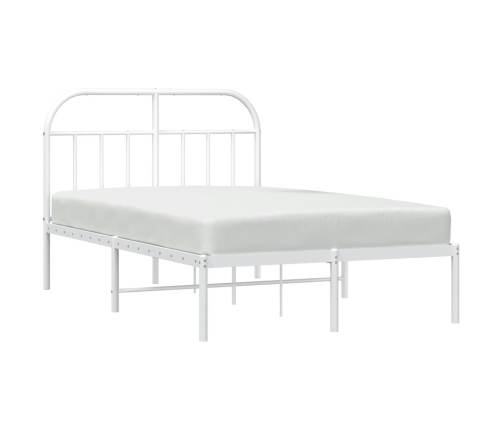 Estructura cama sin colchón con cabecero metal blanco 120x190cm