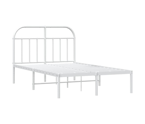 Estructura cama sin colchón con cabecero metal blanco 120x190cm