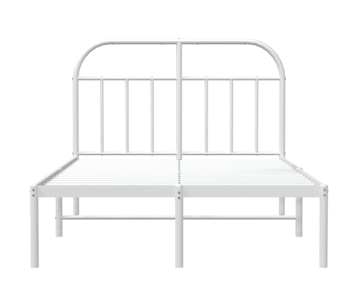 Estructura cama sin colchón con cabecero metal blanco 120x190cm