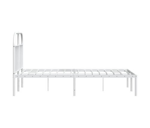 Estructura cama sin colchón con cabecero metal blanco 120x190cm