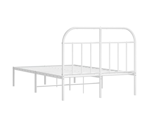 Estructura cama sin colchón con cabecero metal blanco 120x190cm