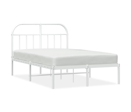 Estructura cama sin colchón con cabecero metal blanco 135x190cm