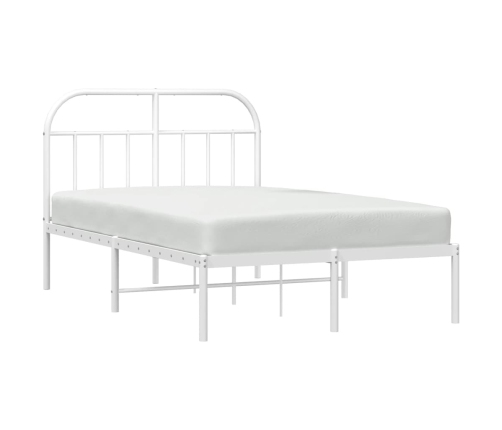 Estructura cama sin colchón con cabecero metal blanco 135x190cm