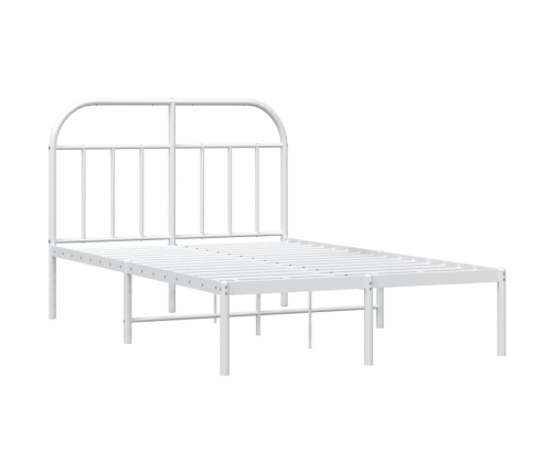 Estructura cama sin colchón con cabecero metal blanco 135x190cm