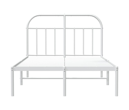 Estructura cama sin colchón con cabecero metal blanco 135x190cm