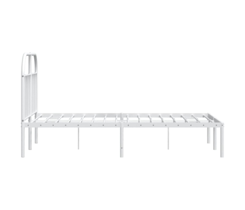 Estructura cama sin colchón con cabecero metal blanco 135x190cm