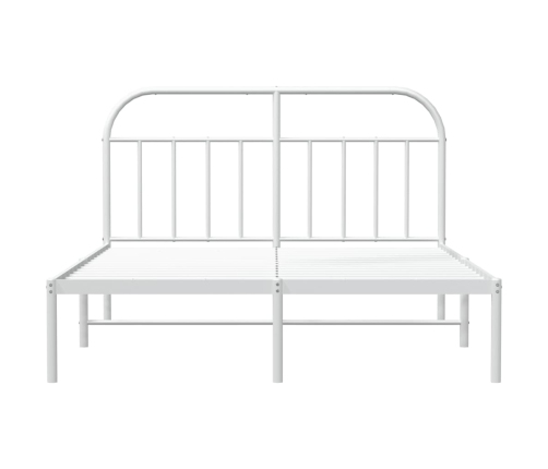 Estructura cama sin colchón con cabecero metal blanco 140x190cm