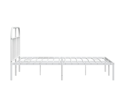 Estructura cama sin colchón con cabecero metal blanco 140x190cm