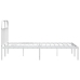 Estructura cama sin colchón con cabecero metal blanco 140x190cm