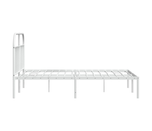 Estructura cama sin colchón con cabecero metal blanco 150x200cm