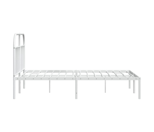 Estructura cama sin colchón con cabecero metal blanco 160x200cm