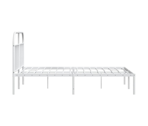 Estructura cama sin colchón con cabecero metal blanco 180x200cm