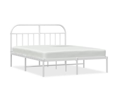 Estructura cama sin colchón con cabecero metal blanco 183x213cm