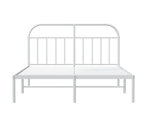 Estructura cama sin colchón con cabecero metal blanco 183x213cm