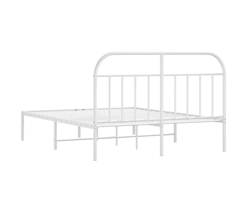 Estructura cama sin colchón con cabecero metal blanco 183x213cm