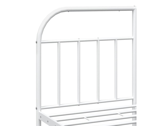 Estructura cama sin colchón con cabecero metal blanco 183x213cm