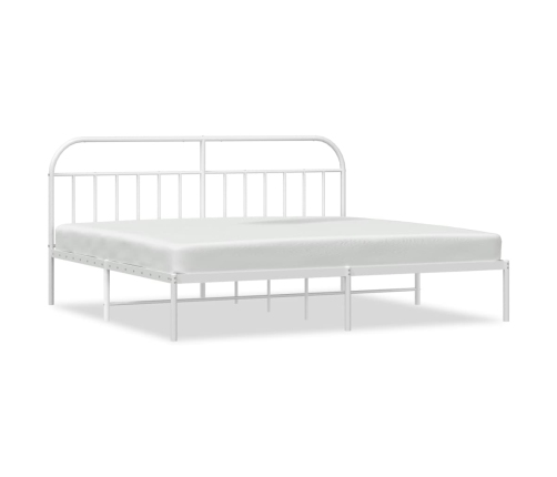 Estructura cama sin colchón con cabecero metal blanco 193x203cm